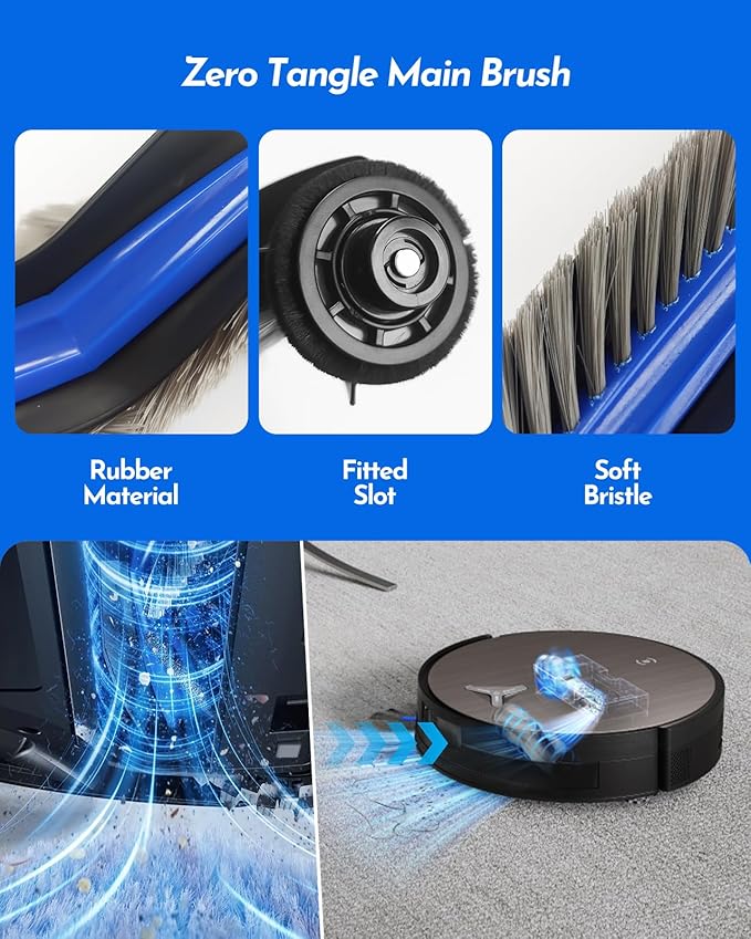 X11 OmniCyclone Accessories Kit for Ecovacs Deebot X11 OmniCyclone/X11 Pro Omni/T80S Omni/Yeedi S16 Plus Robot Vacuum Deebot x11 Replacement Parts:2 Main Brush 4 Roller Mop 6 Side Brush 4 Filter