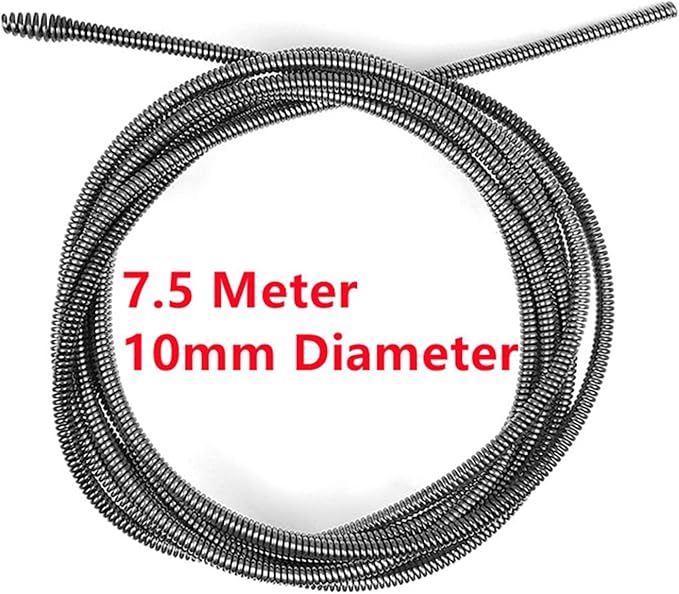 Zkenyao-Spring 7.5 Meter Long 10mm Dia Kitchen Toilet Sewer Pipe Dredger Cleaning Snake Spring Pipe Rod Sink Drain Cleaner Extension Spring More Durable