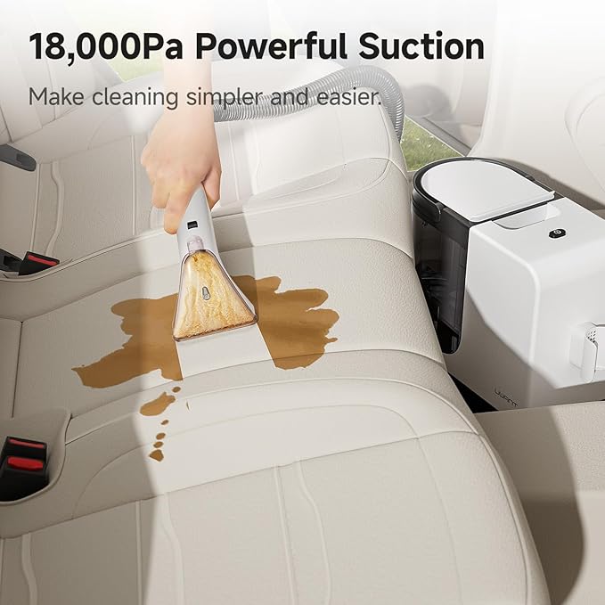 uwant Carpet Cleaner Machine 18Kpa Powerful Suction Portable Carpet Cleaner for Pet Stains with Cleaning Tools&ampSolution Self-Cleaning Upholstery Cleaner for Car Couch Rug Spot