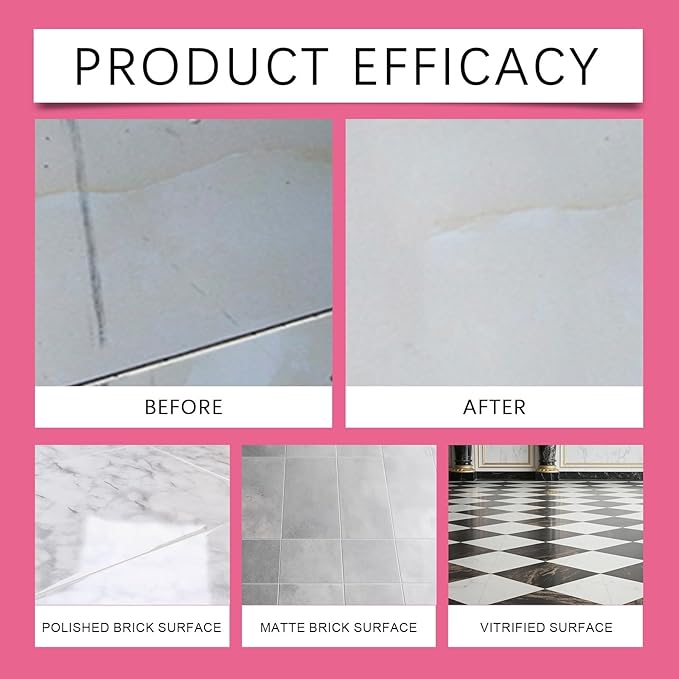 Multi-Purpose Tile Cleaner For Kitchen &amp Living Room - Degreases Removes Stains Shines &amp Polishes - Fast-Acting Easy To Use(3PCS)