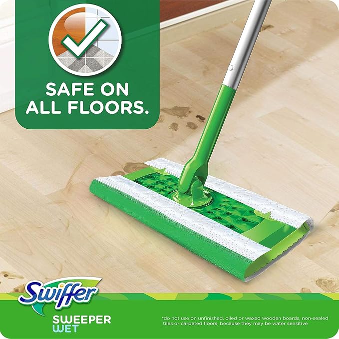 Swiffer Sweeper Wet Cloth Refill White 64 Count