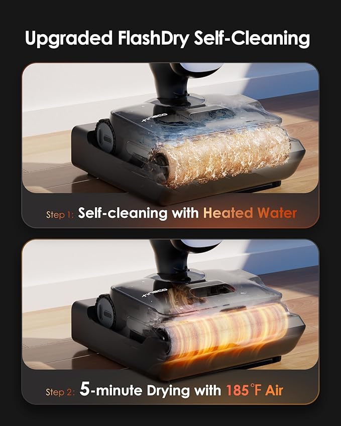 Tineco Floor One S9 Artist Steam Wet Dry Vacuum Cleaner High-Temp Steam Cleaning 22kPa Suction 360° SmoothDrive Anti-Tangle Design 185°F Flashdry Long Runtime 180° Lay-Flat