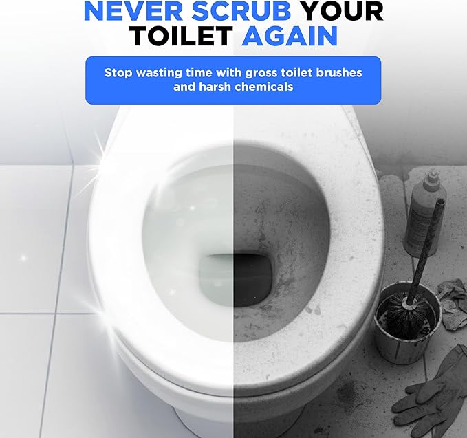 Happy Toilet Cleaner Automatic Toilet Bowl Cleaner Tablets Ultra-Strength Bathroom Toilet Tank Cleaner Tablets for Tank - Toilet Bowl Cleaners Resealable 36-Pack Bag