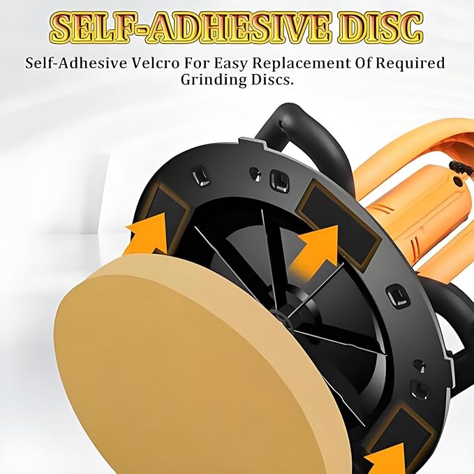 2880W Wall Smoothing Machine 80-200RPM Handheld Drywall Sander Electric Plaster Mortar Cement Putty Trowel With 6 Adjustable Speed And LED For Smoothing Concrete Surfaces(110V)