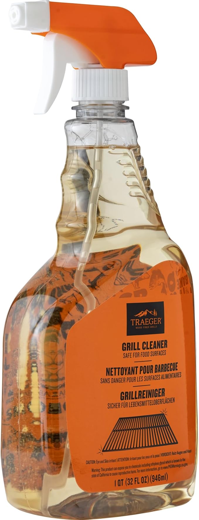 Traeger Grills BAC679 Grill Cleaner Spray BottleGrease CutterKeep Grill ShinyNo Harmful ChemicalsCitrus Scent946ml(Pack of 2)