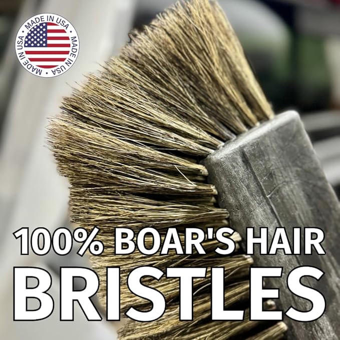 Montana Tri-Angle Boar's Hair Car Wash Brush | Ultra-Soft Bristles for Safe &amp Effective Cleaning | Scratch-Free Design for Large Trucks SUVs &amp RVs | Durable &amp Lightweight for Easy Use | M