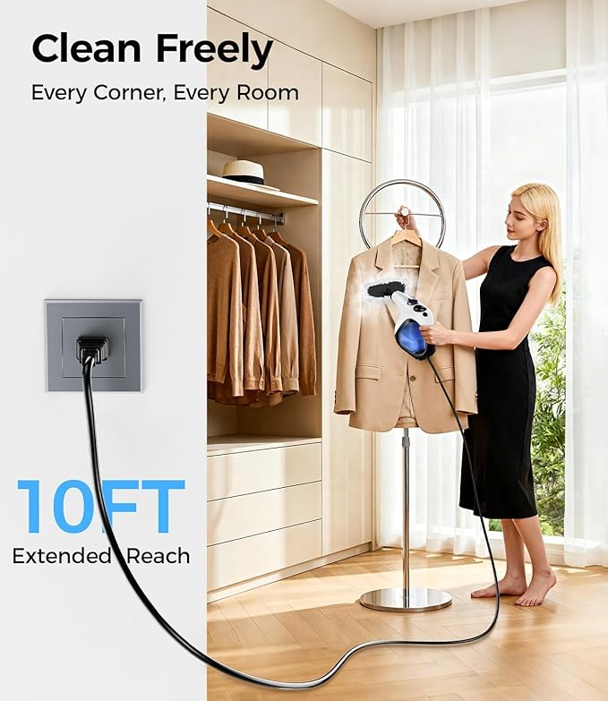 Handheld Steam Cleaner for Home 3s Instant Heat-Up No Need to Wait Upgrade 2 LB Light Weight Easy Refill Portable Steamer Cleaner for Furniture Couch Grout Walls Kitchenware Cleaning