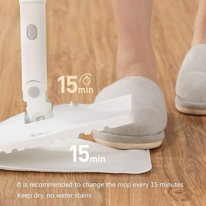 Multifunctional Steam Mop Hand-Held Cleaner All-In-One Carpet Floor 1300W Electric Mop Carpet with 12 Attachments And 2 Microfiber Pads White