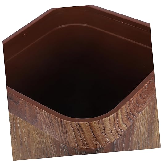 jojofuny Rustic Wood Grain Bathroom Trash Bin Medium Wastebasket for Home Office Outdoor Use Easy to Clean Maintain Elegant Design for Decor Styles