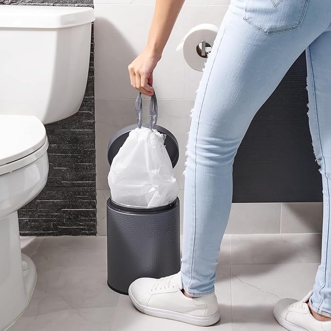 4 Gallon Drawstring Garbage Bags 120 Count Unscented for Office Bedroom Bathroom White Small Trash Can Liners