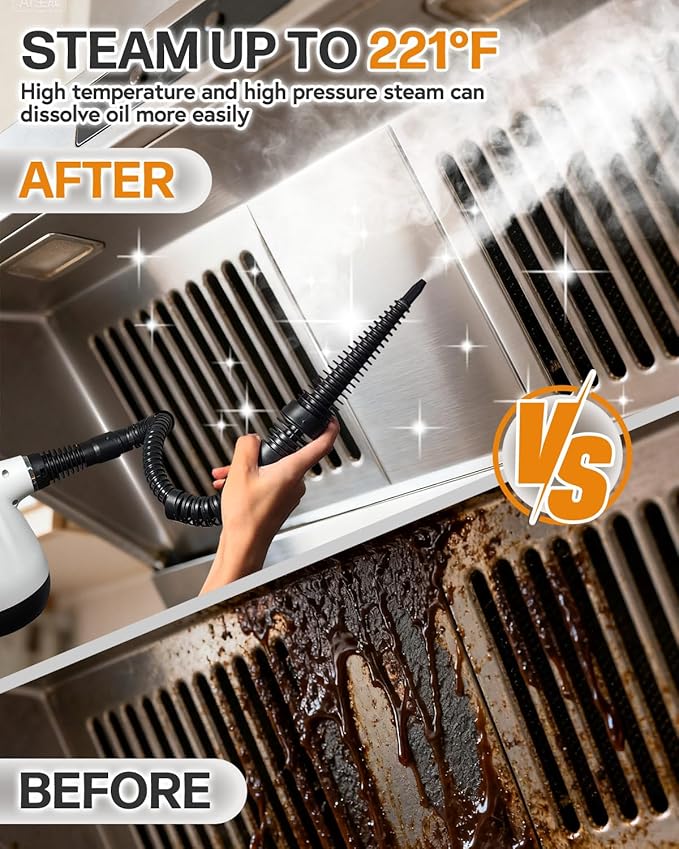 Handheld Steam Cleaner for Home Pressurized Deep Cleaning Steamer for Cleaning for All Surfaces with 9 Accessories Multipurpose Steam Cleaners for Grout Steam Cleaner Tile Kitchen Bathroom