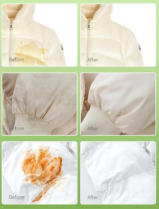No-Rinse Down Jacket Cleaner With Brush Multi-Purpose Stain Dry Foam Cleaner Rinse-Free And Stain Removal Wet Wipes Clean Down Jacket Agent Dry Foam Cleaner For Clothes (2+1)
