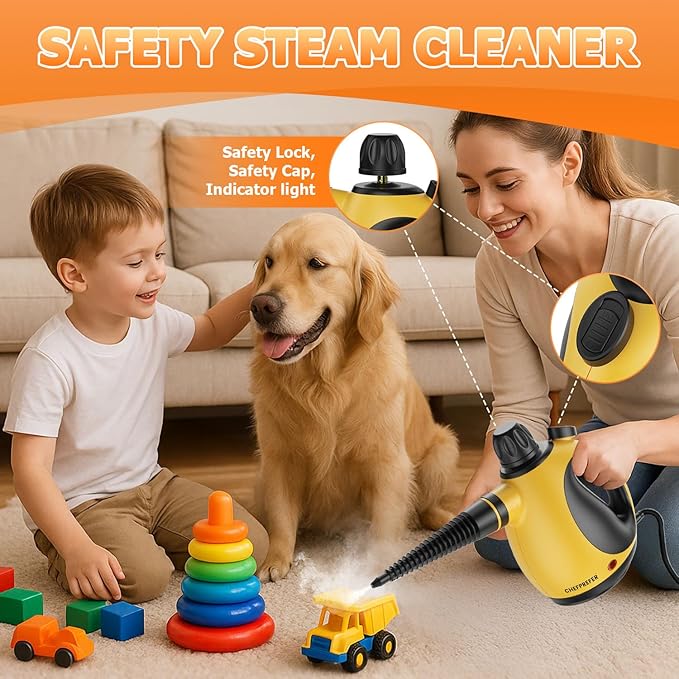 Handheld Steam Cleaner - High Pressure Steam Cleaner for Home Multi-Functional Cleaning Tools for Kitchen Bathroom Couch Car. Portable Steamer Makes Housework Easier