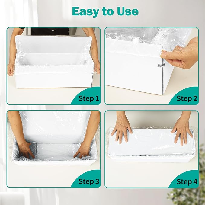 Trash Bags Compatible with Popur X5 Litter Box - with Elastic Band Thickened Design for Popur X5 Self-Cleaning Cat Litter Box/Home Trash Bags (50 Pcs)