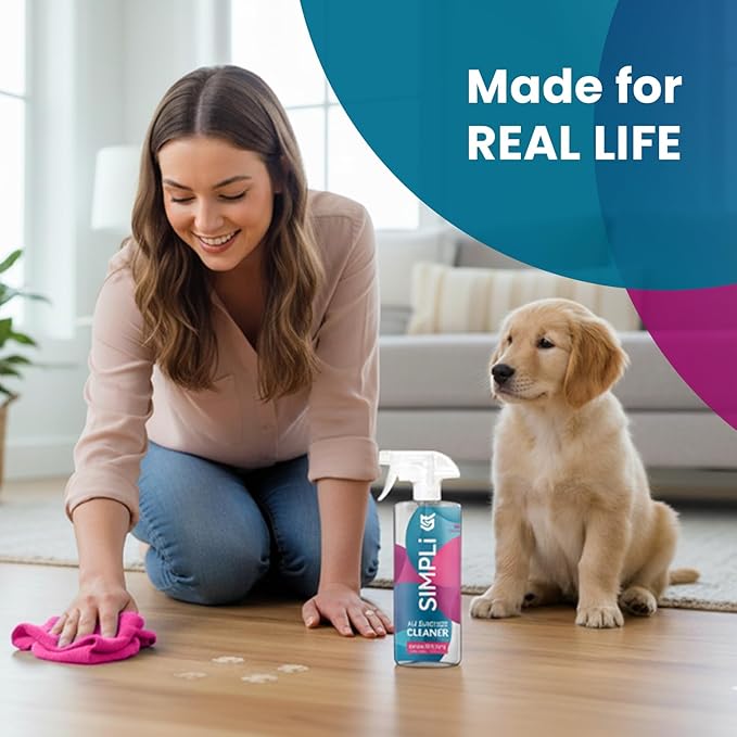 SIMPLi All Purpose Cleaner Starter Kit – Multipurpose Cleaner Concentrate Refill 8.45 fl oz Makes 85 fl oz + Reusable Spray Bottle 17 fl oz – Surface Cleaner for Kitchen Bathroom Glass Floor