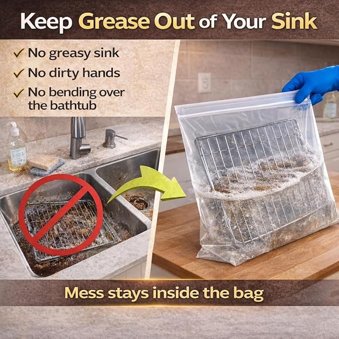 No-Scrub Oven Rack Metal Cleaning Bags 10 Pack Reusable Leakproof Soaking Bags for Grill Grates Air Fryer &amp Cooling Racks Oversized 27.5 x 19.6 in