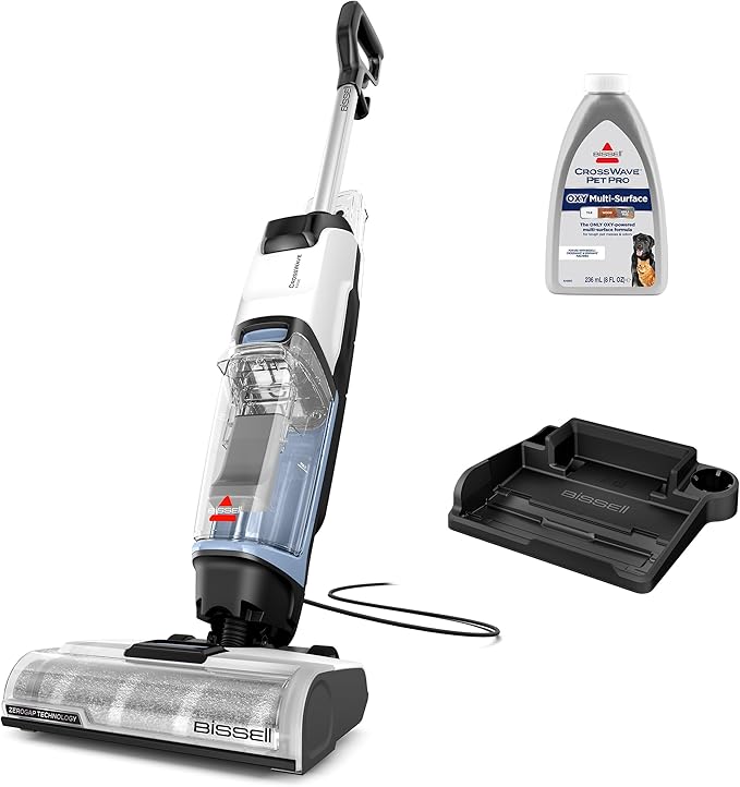 Bissell CrossWave Edge Floor Cleaner Wet Dry Vacuum Mop with Zero-Gap Edge Technology &amp Powerful Suction for Tile Floors and Stain Removal 4111A