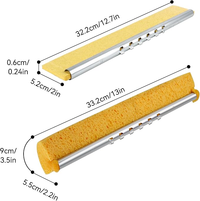 Cellulose Sponge Pop Up Sponge Mop with 2 Swop Roller Sponge mop Suitable for Wood Ceramic Tiles and Other Flat Floors (1 Handle and 2 Heads)