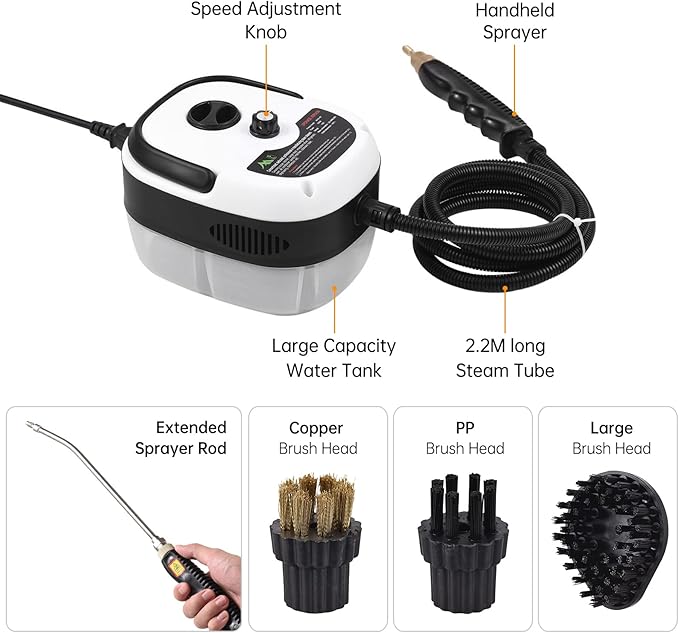 Multifunctional High Pressure Steam er Portable Handheld 2500W High Temperature Steam ing ioshine 6-gAdjustment for Kitchen Bathroom Floor