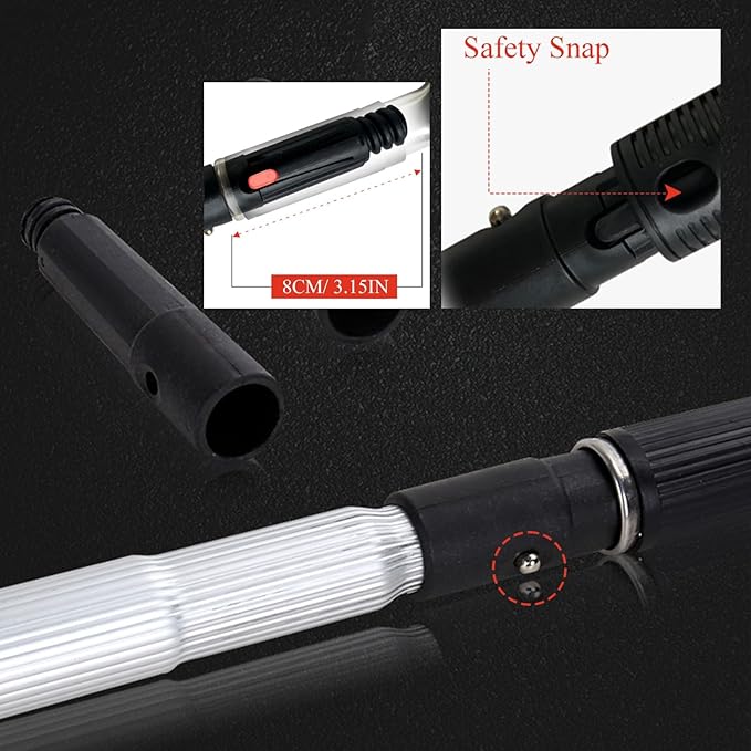 Window Cleaner Tool for High Windows 33 26 20 14 Feet 8 5 Ft Professional Extendable Cleaning Tool Kit/Telescopic Poles Bars for Indoor Outdoor Washing Glasses with Squ7m/275.6in/23ft