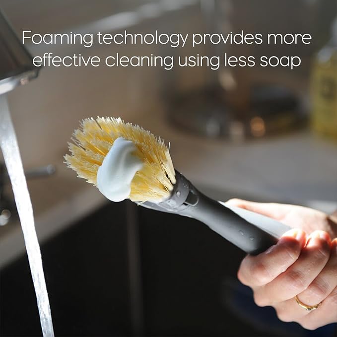 Full Circle FOMO Foam Soap Dispensing Dish Brush 1 EA Grey