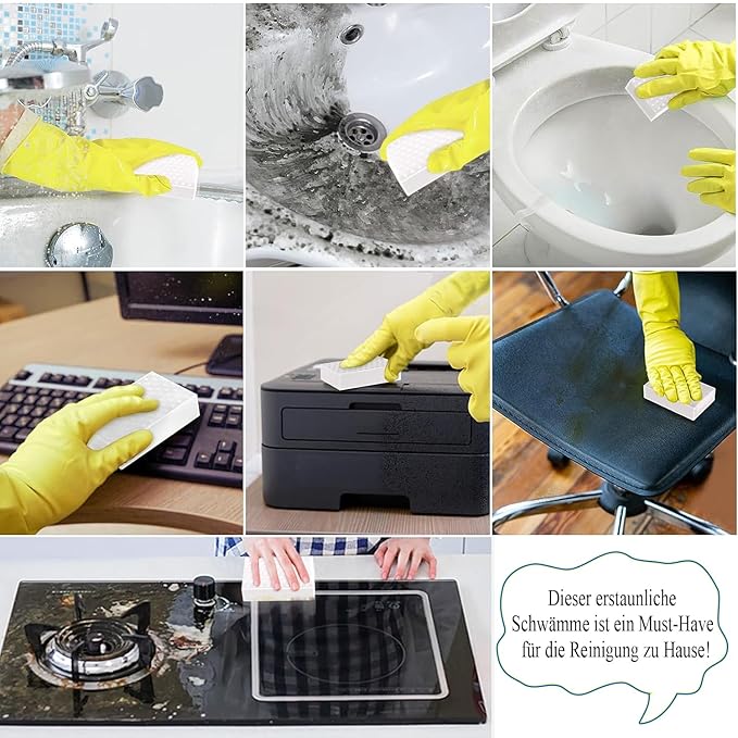 Dirt Eraser Sponge Pack of 50 Eraser Sponge Cleaning Sponge Magic Sponge 2 x Compression Melamine Sponge Wonder Sponge White Cleaning Sponge for Household Kitchen Shoe Sponge
