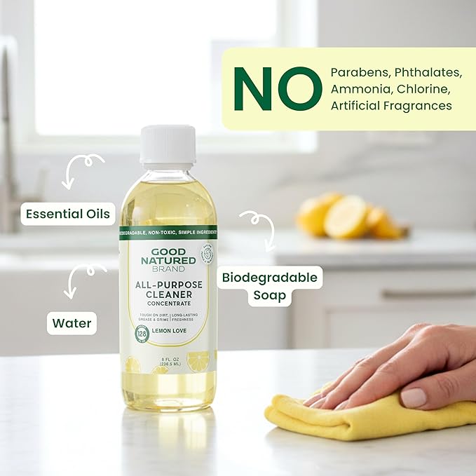 Good Natured Brand | Carpet Deodorizer 31 oz Lemon Love &amp All-Purpose Cleaner Concentrate 8 oz Lemon Love