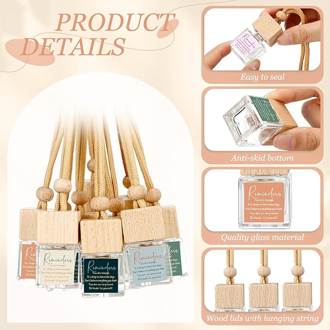 48 Pcs Employee Appreciation Gifts Bulk Car Air Freshener Diffuser Essential Oil Diffuser Office Gifts for Coworkers Staff Thank You Inspirational Teachers