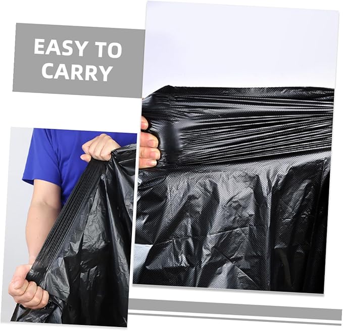 GANAZONO Large Trash Bags 50pcs Heavy Duty Black Garbage Bags 80x100cm for 100l Kitchen Outdoor Commercial and Office Waste Disposal