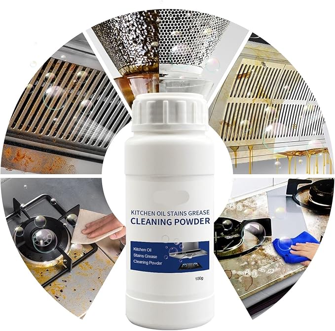 Kitchen Degreaser Cleaning Powder - Removes Grease Rust &amp Odors For Spotless Appliances(3PCS)