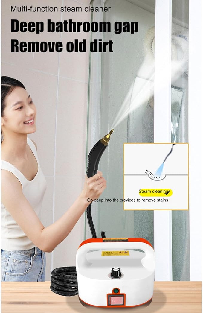 Portable Steam Cleaner 3800W Steam Shot Cleaner Handheld Steamer for Car Detailing High Heat Steamer for Couch Windows Furniture KitchenOrange