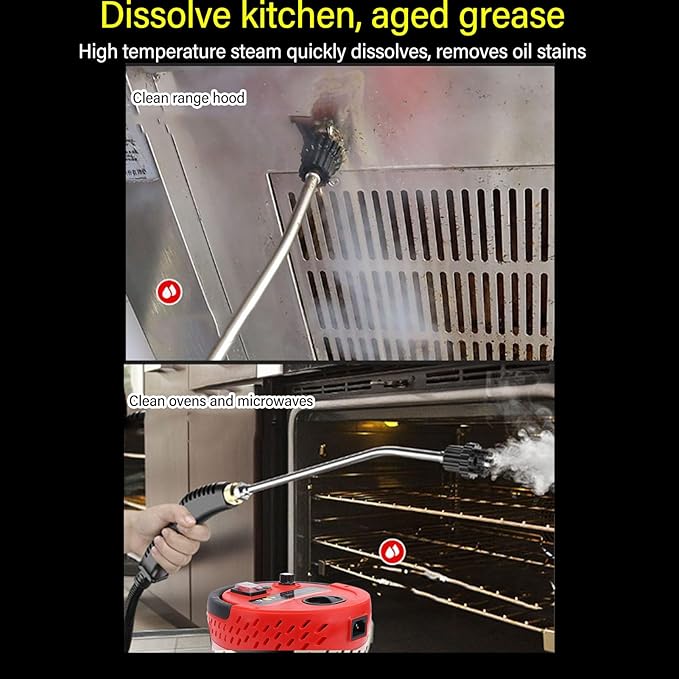 Handheld Steam Cleaner 2500W Steamer for Cleaning 1400ml Portable Steamer to Remove Grime Grease and More Save Time and Effort for Home Kitchen Car Beauty Salon