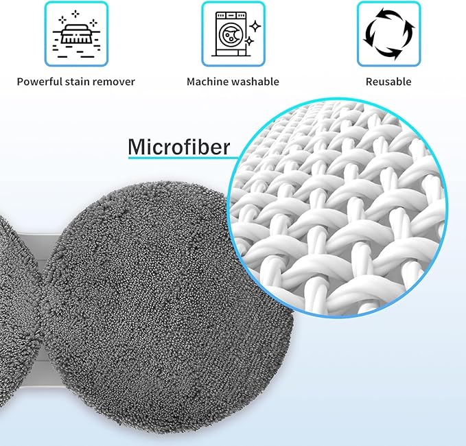 12 Pieces Microfiber Replacement Pads for X1 Window Cleaners Reusable Machine Washable (12)