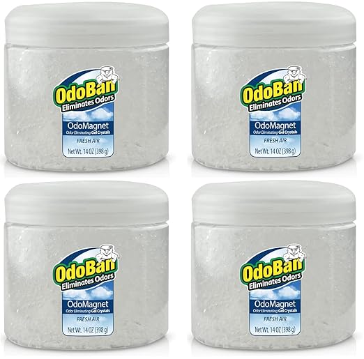 OdoBan OdoMagnet Odor Eliminating Gel Crystals 4-Pack 14 Ounces Each Fresh Air Scent