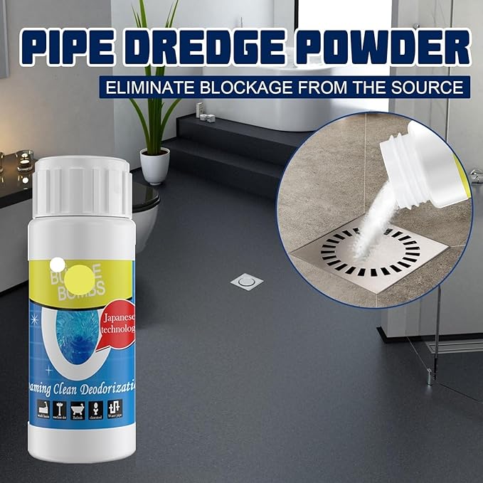 Drain Unclogging Powder for Kitchen and Bathroom - Effective Pipe Cleaner Stain Remover &amp Deodorizer(2PCS)