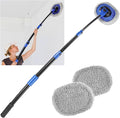 Wall Cleaner Mop Washer Mops with Long Handle for Cleaning Walls Baseboard Window High Cabinet Ceiling Floor 15°Bend Labor-Saving Microfiber Dry Dust and Wet Wash Cleaning Mop with Replacement Pad