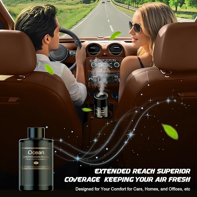Car Air Freshener Refill for Men &amp Women 6.09 FL OZ /180ML-9 Month Ocean Scent Essential Oil Perfume Essential Oil Made of Natural Plant Extracts Compatible with Car Diffusers for Home/Office