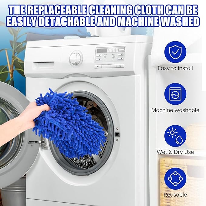 Ceiling Fan Cleaner Duster with 80 Extension Pole Flexible and Washable Chenille Fan Duster for High Ceiling Fan Blades Light Fixtures Furnitures
