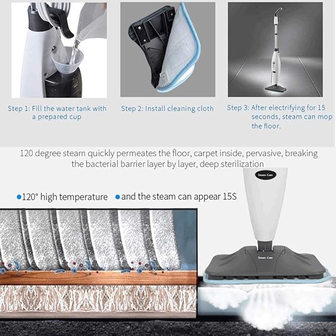 Cordless Electric Mop -Spinner Waxer Quiet Powerful Cleaner Spin &amp Buffer Polisher for Hard Wood Tile Vinyl Marble Laminate Floor