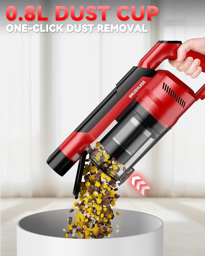 350W Cordless Vacuum Cleaner for Milwaukee M18 Battery 35kPa Brushless Lightweight Stick Vacuum with 3 Mode Suction 6 in 1 Stick Vacuum Cleaner with HEPA for Floor Carpet Car Battery Not Included
