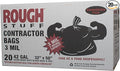 Heavy Duty Professional Quality Contractor Trash Bag 42 Gallon Capacity 50 Length X 32 Width X 3 Mil Thick 7 Bushel Capacity Black (Case of 20)