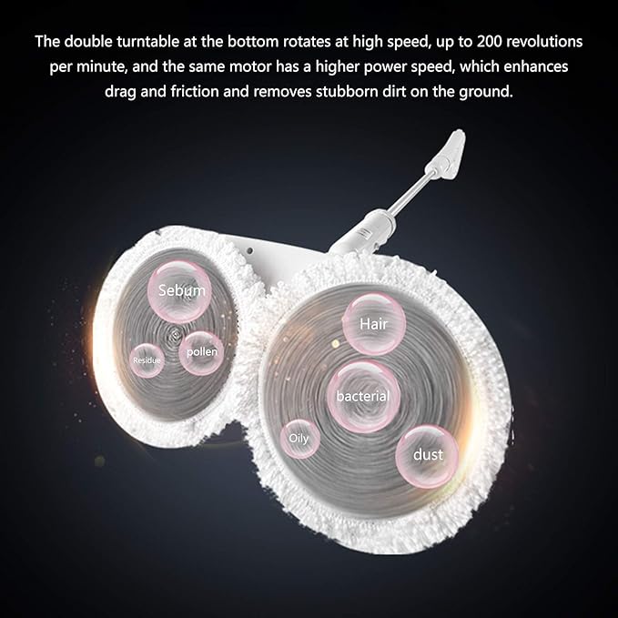 Steam Mop Handheld Three-In-One Dust-Free Rotating Mop Wet And Dry Electric Mop Sweeping And Mopping Integrated Machine for Floor Cleaning White