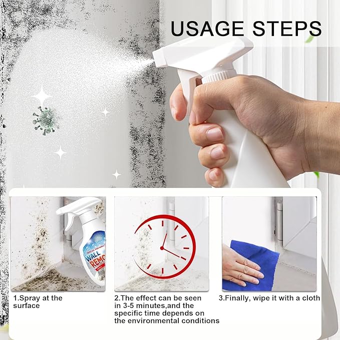 Highly Effective Removal Spray2026New Wall Cleaner SprayWall Remover Multi-Surface Cleaning SolutionDirt Dust And Stain RemoverFor WoodTileFabricBathroomsKitchens (2 Set)