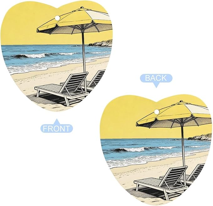 5PCS Car Air Freshener Hanging Personalized Double Sided Summer Beach Car Fresheners Long Lasting New Cars Scents Cute Automotive Freshies for Closets Drawers (tea)