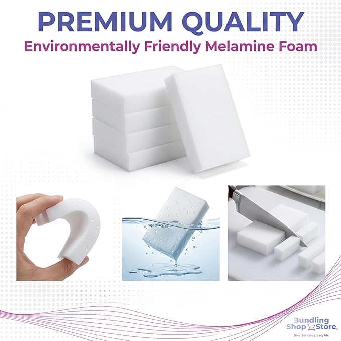 Melamine Sponge- Cleaning Pads 120 Count High Density Scratch Free Sponges (3.93in X 2.36in X 0.78in) for Kitchen Bathroom Tiles Walls &amp Multi-Surface Cleaning