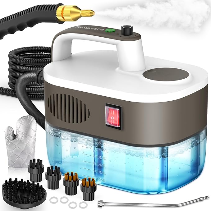 Steam Cleaner 10s Rapid Heating Steamer with 6 Levels 1.2L Water Tank Portable Powerful Steamer for Cleaning without chemicals Handheld Steam Cleaner for Home Car Grout Tile Floor Dirt