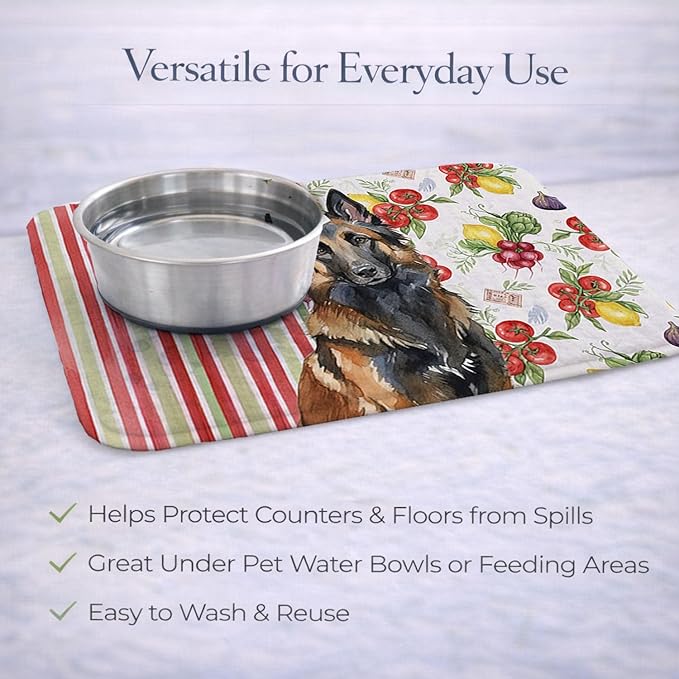 Caroline's Treasures Belgian Tervuren Vegetables Dish Drying Mat Absorbent Dish Drying Mat Pad for Kitchen Counter Dish Drainer Mat for Countertop 14 x 21 Multicolor