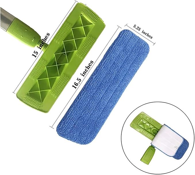 3pcs Replacement Mop Cloth Cover 14 * 42cm Wet/Dry Flat Mop Cleaning Pad Microfiber Mop Cloth for Spray Mop