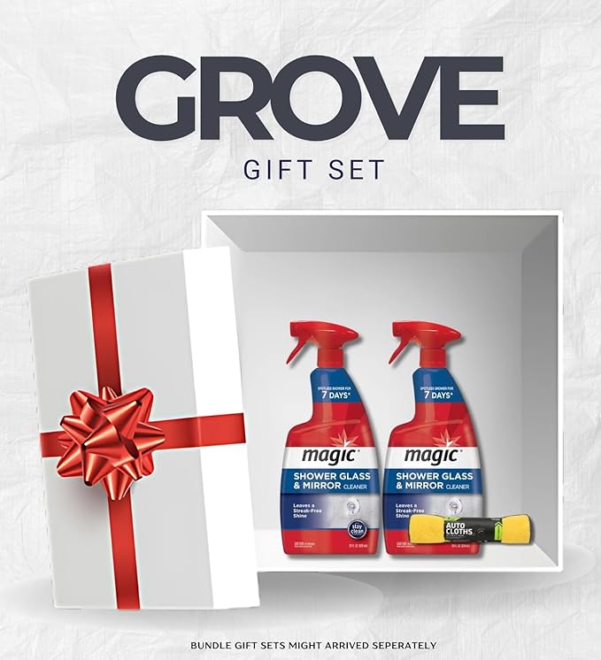 2x Magic Sprayway Glass Cleaner 28 oz Spray Bundle with Microfiber Towel – Removes Hard Water Soap Scum and Leaves Streak-Free Shine – Gift Set (3 Items)