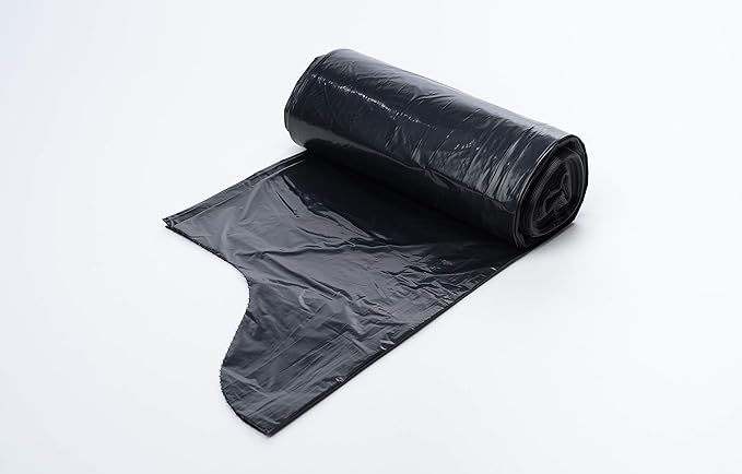 Aluf Plastics RCT-60 Star Sealed Coreless Rolls with E-Z Tie Flap Closure 60 gal Polyethylene 38 x 58 Black (Pack of 100)